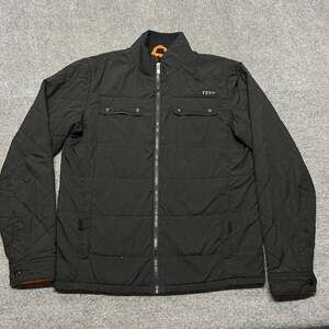 Fox Racing Heritage Forged Quilted Jacket Mens M Black Orange Full Zip